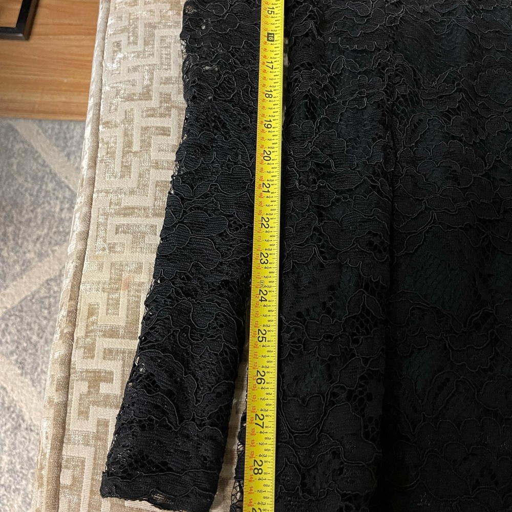 Long Sleeve Black Lace Cocktail Dress - Picture 4 of 7